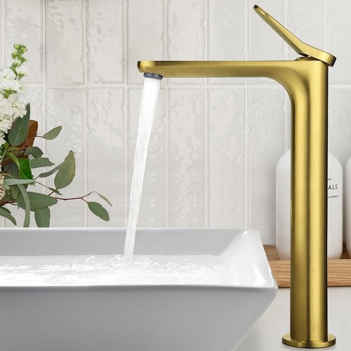 Brushed gold vessel - 12",