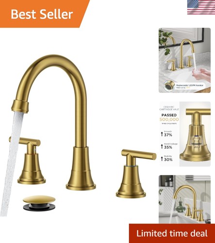 Gold bathroom facuet hole 8 - facuet,