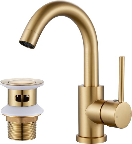 Gold basin mixer tap - mixer, with