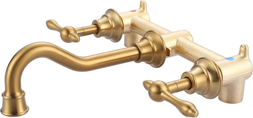 Gold bathroom faucet wall - gold,
