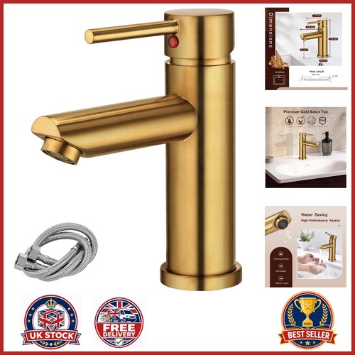 Brushed gold bathroom mixer - brushed,
